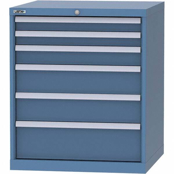 LISTA - 6 Drawer, 45 Compartment Bright Blue Steel Modular Storage Cabinet - Americas Industrial Supply