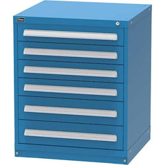 Vidmar - 6 Drawer, 344 Compartment Bright Blue Steel Modular Storage Cabinet - Americas Industrial Supply