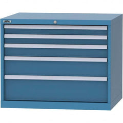 LISTA - 5 Drawer, 84 Compartment Bright Blue Steel Modular Storage Cabinet - Americas Industrial Supply