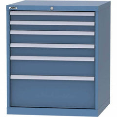 LISTA - 6 Drawer, 45 Compartment Bright Blue Steel Modular Storage Cabinet - Americas Industrial Supply