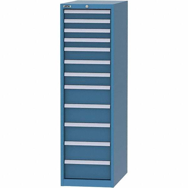 LISTA - 12 Drawer, 45 Compartment Bright Blue Steel Modular Storage Cabinet - Americas Industrial Supply