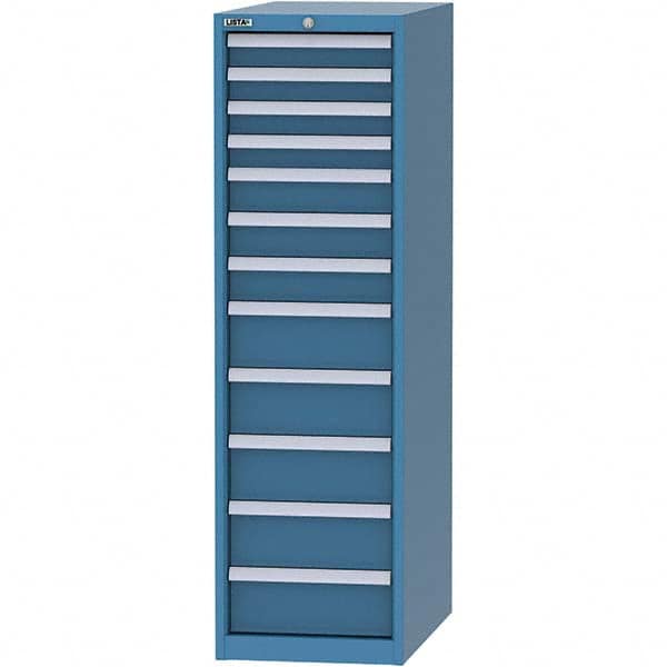 LISTA - 12 Drawer, 45 Compartment Bright Blue Steel Modular Storage Cabinet - Americas Industrial Supply