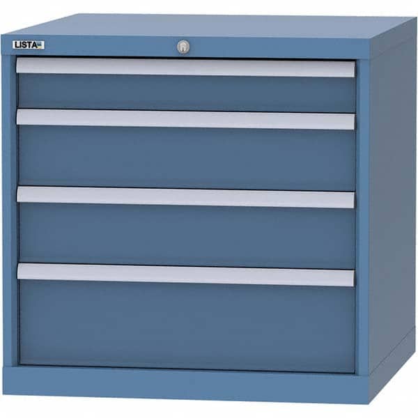 LISTA - 4 Drawer, 45 Compartment Bright Blue Steel Modular Storage Cabinet - Americas Industrial Supply
