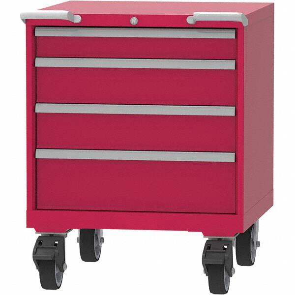 LISTA - 4 Drawer, 45 Compartment Red Steel Modular Storage Cabinet - Americas Industrial Supply