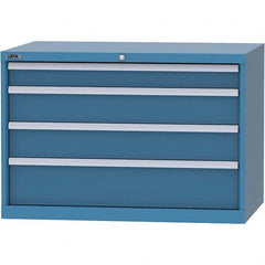 LISTA - 4 Drawer, 84 Compartment Bright Blue Steel Modular Storage Cabinet - Americas Industrial Supply