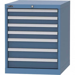 LISTA - 7 Drawer, 99 Compartment Bright Blue Steel Modular Storage Cabinet - Americas Industrial Supply