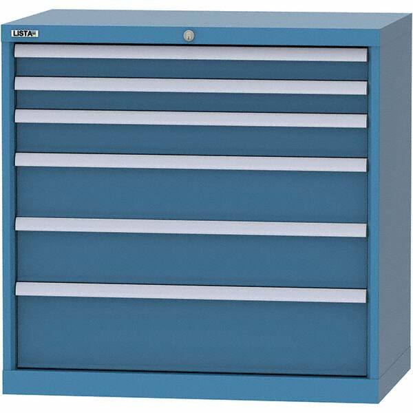 LISTA - 6 Drawer, 84 Compartment Bright Blue Steel Modular Storage Cabinet - Americas Industrial Supply