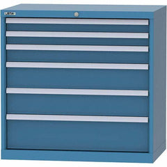 LISTA - 6 Drawer, 84 Compartment Bright Blue Steel Modular Storage Cabinet - Americas Industrial Supply