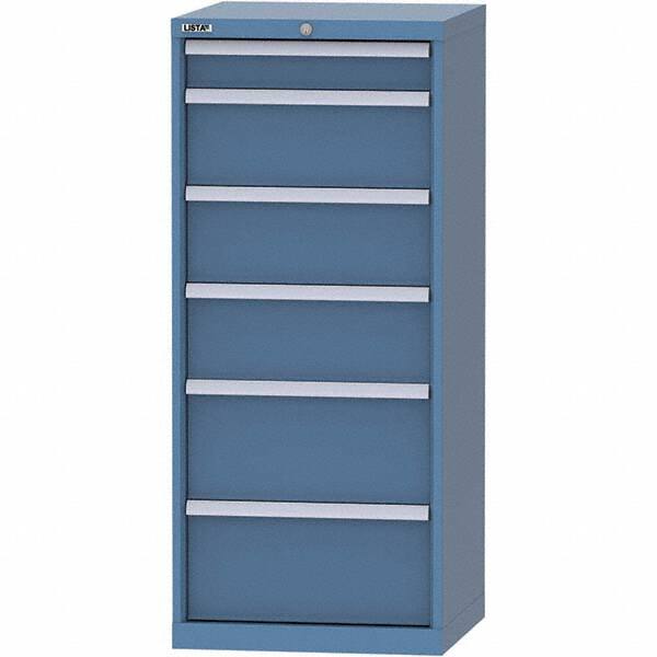 LISTA - 6 Drawer, 84 Compartment Bright Blue Steel Modular Storage Cabinet - Americas Industrial Supply