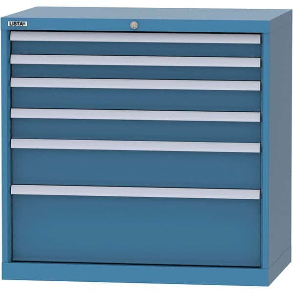LISTA - 6 Drawer, 84 Compartment Bright Blue Steel Modular Storage Cabinet - Americas Industrial Supply