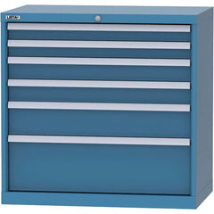 LISTA - 6 Drawer, 84 Compartment Bright Blue Steel Modular Storage Cabinet - Americas Industrial Supply