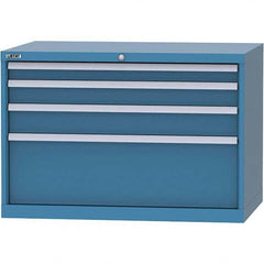 LISTA - 4 Drawer, 84 Compartment Bright Blue Steel Modular Storage Cabinet - Americas Industrial Supply