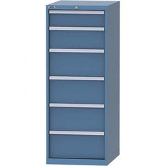 LISTA - 6 Drawer, 99 Compartment Bright Blue Steel Modular Storage Cabinet - Americas Industrial Supply