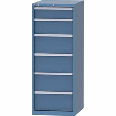 LISTA - 6 Drawer, 99 Compartment Bright Blue Steel Modular Storage Cabinet - Americas Industrial Supply