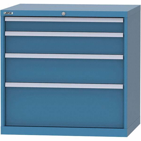 LISTA - 4 Drawer, 84 Compartment Bright Blue Steel Modular Storage Cabinet - Americas Industrial Supply