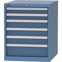 LISTA - 6 Drawer, 99 Compartment Bright Blue Steel Modular Storage Cabinet - Americas Industrial Supply