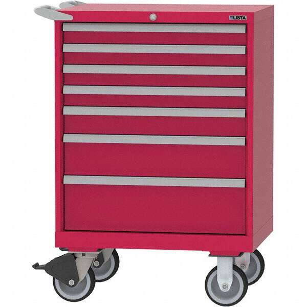 LISTA - 7 Drawer, 124 Compartment Bright Blue Steel Modular Storage Cabinet - Americas Industrial Supply