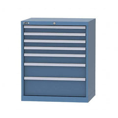 LISTA - 7 Drawer, 124 Compartment Bright Blue Steel Modular Storage Cabinet - Americas Industrial Supply