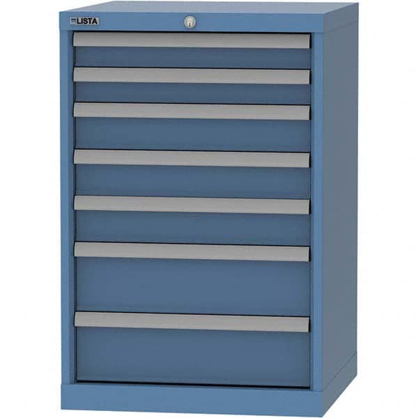 LISTA - 7 Drawer, 84 Compartment Bright Blue Steel Modular Storage Cabinet - Americas Industrial Supply