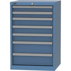 LISTA - 7 Drawer, 84 Compartment Bright Blue Steel Modular Storage Cabinet - Americas Industrial Supply