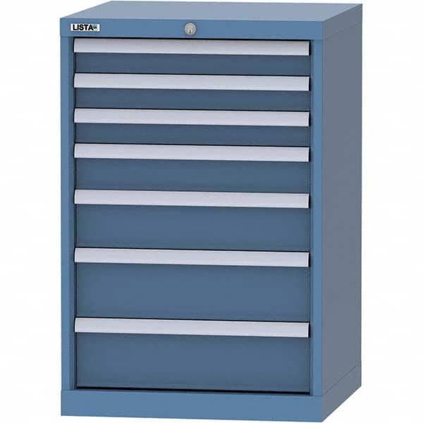 LISTA - 7 Drawer, 84 Compartment Bright Blue Steel Modular Storage Cabinet - Americas Industrial Supply