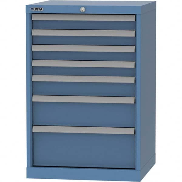 LISTA - 7 Drawer, 84 Compartment Bright Blue Steel Modular Storage Cabinet - Americas Industrial Supply