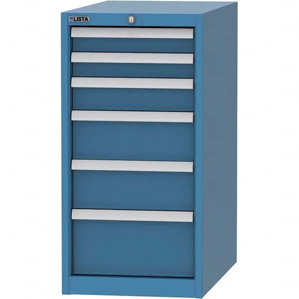 LISTA - 6 Drawer, 45 Compartment Bright Blue Steel Modular Storage Cabinet - Americas Industrial Supply
