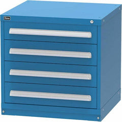 Vidmar - 4 Drawer, 344 Compartment Bright Blue Steel Modular Storage Cabinet - Americas Industrial Supply