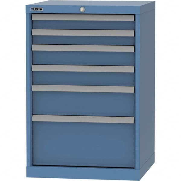 LISTA - 6 Drawer, 84 Compartment Bright Blue Steel Modular Storage Cabinet - Americas Industrial Supply