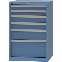 LISTA - 6 Drawer, 84 Compartment Bright Blue Steel Modular Storage Cabinet - Americas Industrial Supply