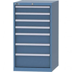 LISTA - 7 Drawer, 99 Compartment Bright Blue Steel Modular Storage Cabinet - Americas Industrial Supply