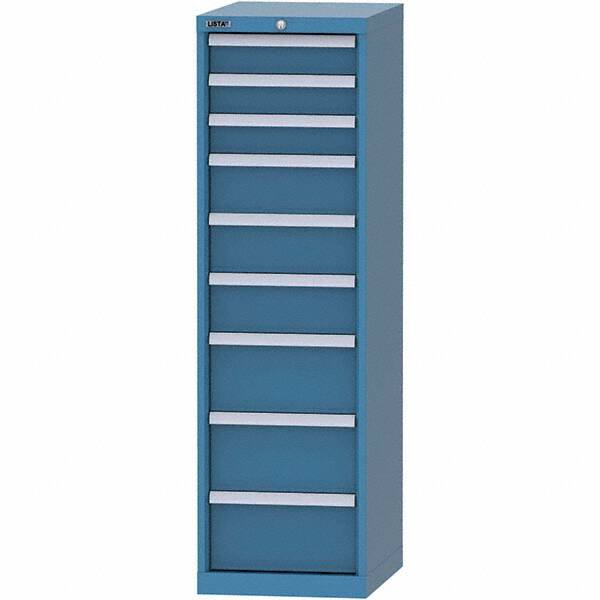 LISTA - 9 Drawer, 216 Compartment Bright Blue Steel Modular Storage Cabinet - Americas Industrial Supply
