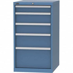 LISTA - 5 Drawer, 99 Compartment Bright Blue Steel Modular Storage Cabinet - Americas Industrial Supply