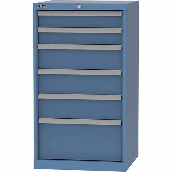 LISTA - 6 Drawer, 84 Compartment Bright Blue Steel Modular Storage Cabinet - Americas Industrial Supply