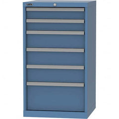 LISTA - 6 Drawer, 84 Compartment Bright Blue Steel Modular Storage Cabinet - Americas Industrial Supply
