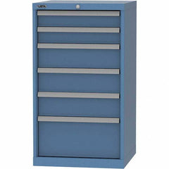 LISTA - 6 Drawer, 84 Compartment Bright Blue Steel Modular Storage Cabinet - Americas Industrial Supply