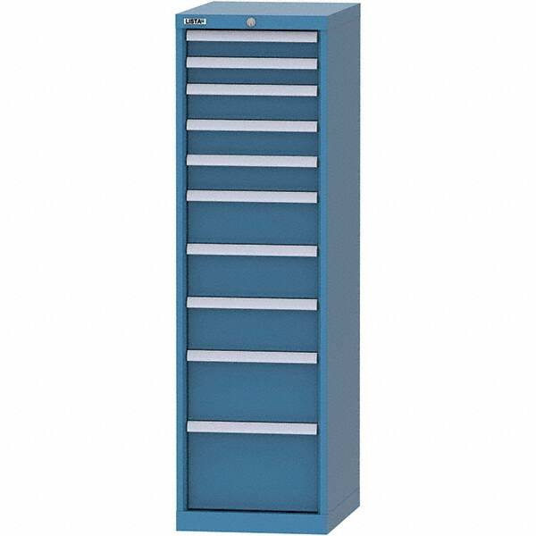 LISTA - 10 Drawer, 45 Compartment Bright Blue Steel Modular Storage Cabinet - Americas Industrial Supply