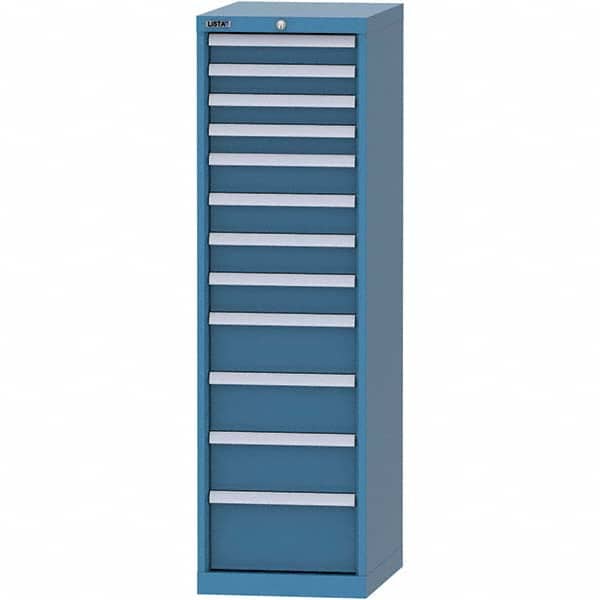 LISTA - 12 Drawer, 45 Compartment Bright Blue Steel Modular Storage Cabinet - Americas Industrial Supply