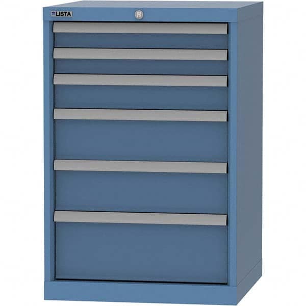 LISTA - 6 Drawer, 84 Compartment Bright Blue Steel Modular Storage Cabinet - Americas Industrial Supply