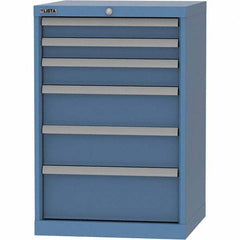 LISTA - 6 Drawer, 84 Compartment Bright Blue Steel Modular Storage Cabinet - Americas Industrial Supply