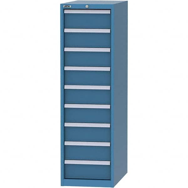 LISTA - 9 Drawer, 45 Compartment Bright Blue Steel Modular Storage Cabinet - Americas Industrial Supply