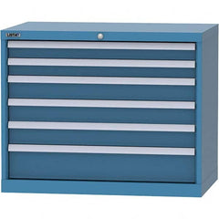 LISTA - 6 Drawer, 84 Compartment Bright Blue Steel Modular Storage Cabinet - Americas Industrial Supply
