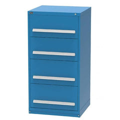 Vidmar - 4 Drawer, 344 Compartment Bright Blue Steel Modular Storage Cabinet - Americas Industrial Supply