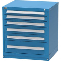 Vidmar - 6 Drawer Bright Blue Steel Modular Storage Cabinet - Americas Industrial Supply