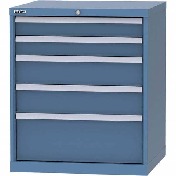 LISTA - 5 Drawer, 45 Compartment Bright Blue Steel Modular Storage Cabinet - Americas Industrial Supply