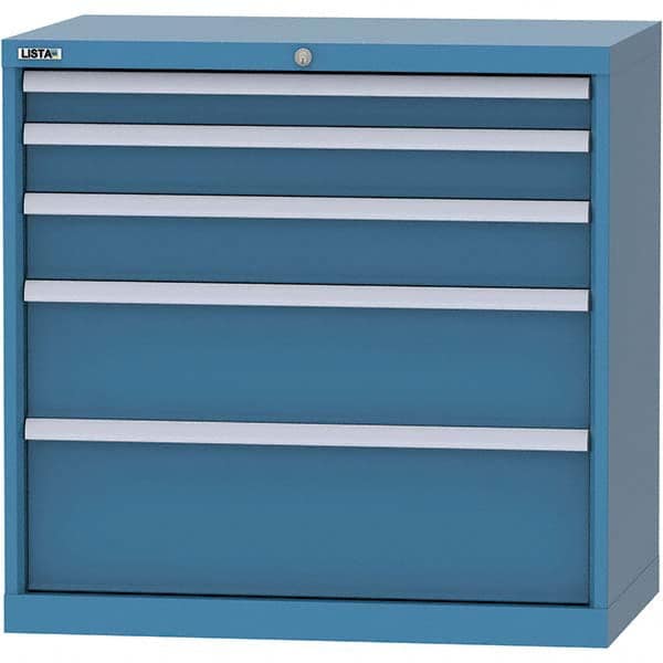 LISTA - 5 Drawer, 84 Compartment Bright Blue Steel Modular Storage Cabinet - Americas Industrial Supply