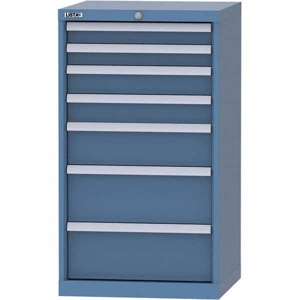 LISTA - 7 Drawer, 84 Compartment Bright Blue Steel Modular Storage Cabinet - Americas Industrial Supply