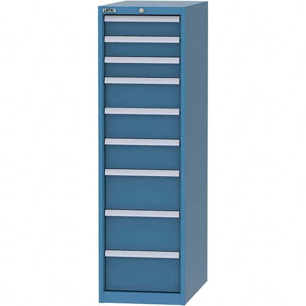 LISTA - 9 Drawer, 45 Compartment Bright Blue Steel Modular Storage Cabinet - Americas Industrial Supply