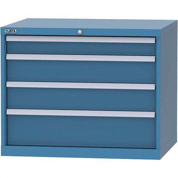 LISTA - 4 Drawer, 84 Compartment Bright Blue Steel Modular Storage Cabinet - Americas Industrial Supply