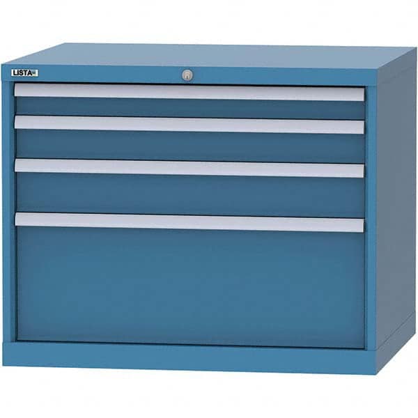 LISTA - 4 Drawer, 84 Compartment Bright Blue Steel Modular Storage Cabinet - Americas Industrial Supply